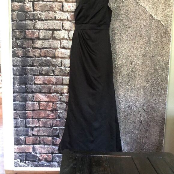 Jim Helm Occassion Formal Black Gown One Shoulder size 12 Vintage Fits like 4 - Picture 12 of 12